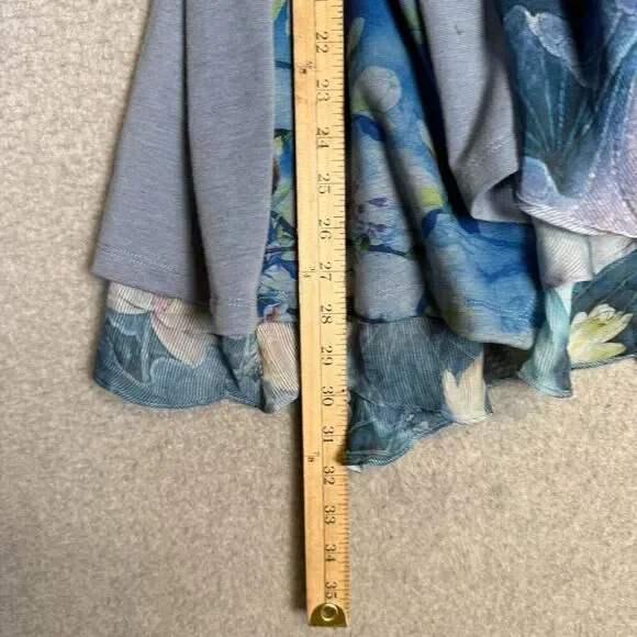 Soft Surroundings Tea Gardens Topper Bird Floral Draping Waterfall Cardigan PXS - Picture 6 of 7